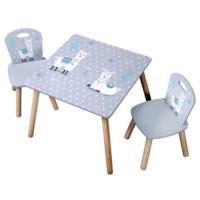 Infantil con 2 sillas, Material: Tablero de Fibra, Dimensiones: 55 x 55 x 45 cm, diseño: Alpaca, Color: Gris |   17702 13 - details 5