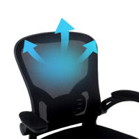 Silla Oficina, Silla Escritorio con Reposabrazos Abatibles, Sillas Oficina con Soporte Lumbar, Silla Ergonómica Escritorio de Malla Transpirable, Negra - details 7