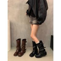 Botas Retro Nicho Talón Grueso, Botas Medias y Altas, Estilo Vaquero Occidental, Botas de Caballero, Otoño Temprano, Botas de Mujer Francesa - details 1