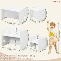 Mesa Blanca Infantil con Sillas para Guardería, Sala de Juegos, Jardín de Infancia, Blanco - details 2