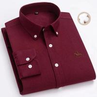 hombre manga larga ropa hombre S~7XL 100% algodón puro Camisa giratoria Oxford de manga larga para hombre Ocio de negocios Bolsillo bordado Slim Fit Estilo de botón Suave Med - details 45
