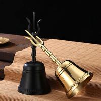 Sanqing The Pure Copper Bell Ritual Objects Home Decoration Religious Supplies Service Antique Pet Feeding Tridents Hand Bell