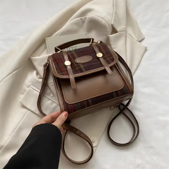 Nuevo, popular, hombro, moda, mochila, bolso, retro, bolso cuadrado, tendencia callejera, PU - 1