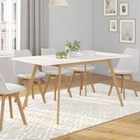 Mesa extensible rectangular 4-8 personas, 120-160 cm, color blanco - details 1