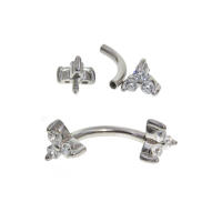 Anillo de acero quirúrgico para mujer, piercing para el cartílago, barra para el labio, tragus helix, joyería para el cuerpo, 16g, 1 unidad - details 20