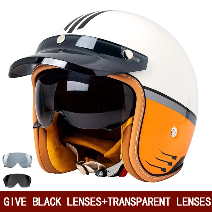 Casco retro de tres cuartos para hombre y mujer, casco medio americano de crucero cálido para invierno - 1