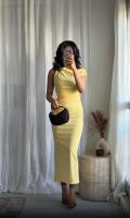 Elegante Vestido Amarillo con Pliegues Cuello Redondo, Ajuste Delgado, Sin Mangas, Ropa de Verano para Mujeres - details 1