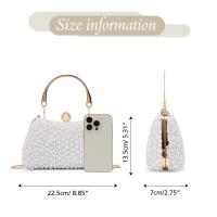 Bolso de mano de cena de perlas para mujer, bolso de mano con cuentas de cristal, adecuado para bodas, novias, fiestas, bailes - details 8