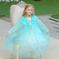 Girl Costume Children Elegant Dress Cape Kids Christmas Halloween Party Supply Girl Tulle Cloak Elsa Rapunzel Cosplay Accessory - details 10