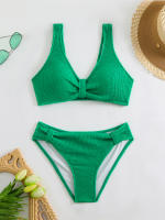 Bikini de cintura alta para mujer, traje de baño deportivo unicolor, traje de baño Sexy a rayas, ropa de baño para mujer, ropa de playa 2025 - details 18