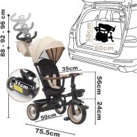 Evolutivo Bebé SAMI Plegable con asiento reclinable y giratorio 360 bicicleta 2 años – carrito bebe, correpasillos juguete, 1-5 años 25kg – Luz, capota extensible y mango parental - details 13