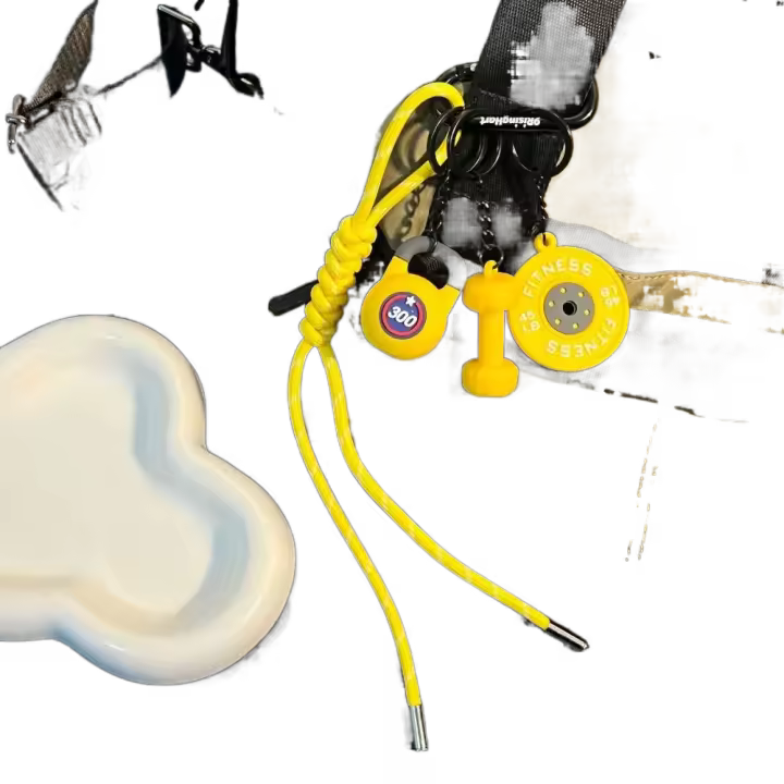 Mini llavero con placas de barra, pesas rusas, tazas de agua, pesas de simulación, llavero, bolso creativo, colgante de serie Fitness - 1