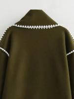 Chaqueta elegante suelta de media temporada para mujer, cuello con bufanda en zigzag, ropa de moda, otoño e invierno, 2024 - details 52