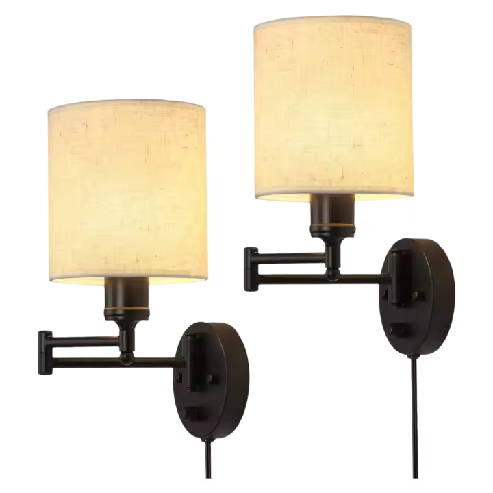 Juego de 2 luces de pared enchufables - 1