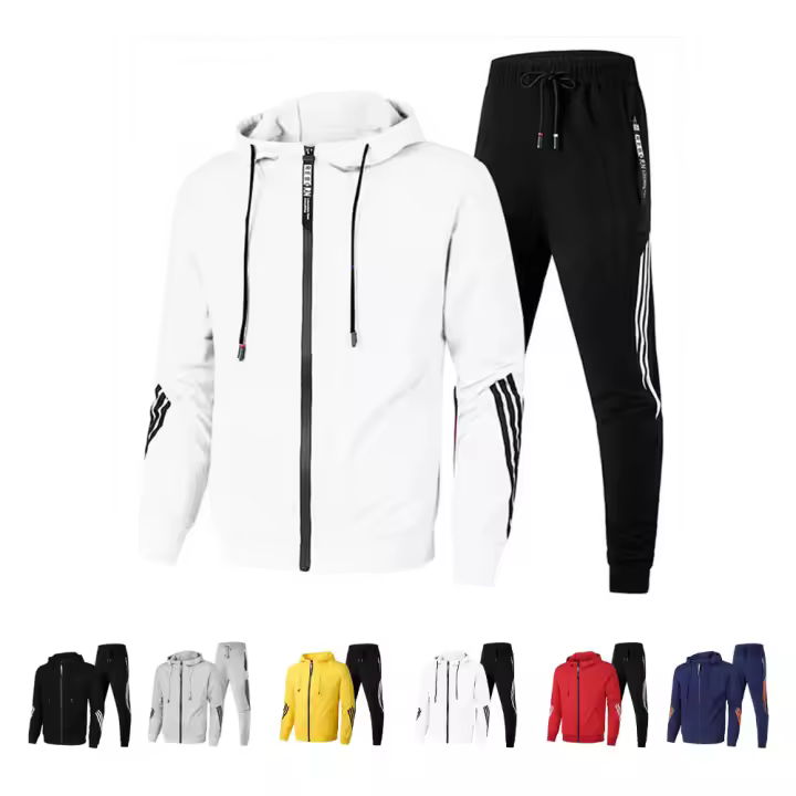 Traje Deportivo Casual Chaqueta con Cremallera y Pantalones de Sudor Ligero y Cómodo para Correr - 1