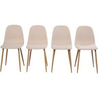 Juego de 4 sillas de comedor con asiento y respaldo suaves, con patas de metal macizo, para salón, dormitorio, cocina o comedor, ante marrón - details 62