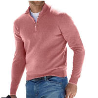 Suéter De Cuello Alto Para Hombre Otoño Invierno Estilo Casual Color Sólido Manga Larga Ajustado Para Ropa Diaria Caliente - details 10