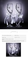 Copas de champán para novio y novia, cinta rosa con copa de diámetro, suministros de boda, decoración, juego de copas de vino - details 0