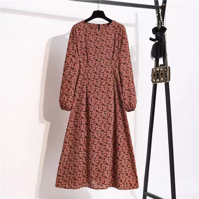 Otoño Primavera Suelto Mujer Vestido Largo Maxi Vestido - 1