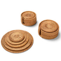 Manteles Individuales aislantes para cocina, tapetes acolchados para mesa, almohadilla para cuenco, posavasos de ratán - details 6