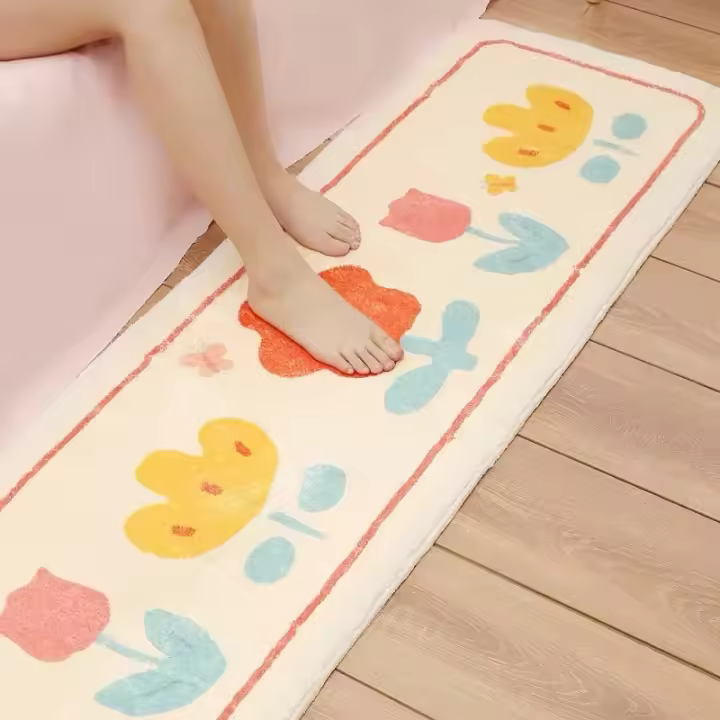 Alfombras suaves y bonitas para dormitorio de niños, alfombra de felpa corta para mesita de noche, alfombrillas antideslizantes para juegos de bebé, alfombrilla lavable para sala de estar - 1