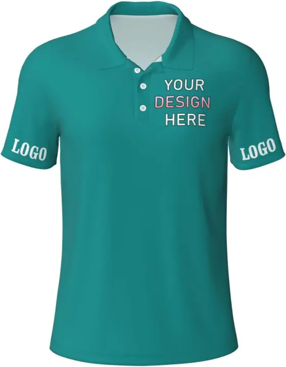 Polo personalizado para hombre, diseña tus propias camisetas de golf personalizadas, impresión frontal con texto, foto, logotipo o nombre. - 1