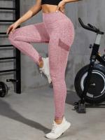 Pantalón de Yoga de cintura alta para mujer, ropa deportiva para correr, ciclismo y gimnasio, pantalones adelgazantes y levantamiento de cadera, mallas de Color sólido - details 17