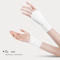 Guantes de Golf elásticos de medio dedo, guantes finos de Color sólido con protección solar, muñequera protectora Anti-UV, manoplas de seda helada para conducir - details 15