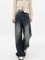 Pantalones vaqueros de pierna ancha estilo Haruku para mujer, moda urbana, Retro, rectos, sueltos, Otoño e Invierno - details 2