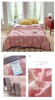 Manta de Algodón Puro Diseño de Gato en Cuadros Amarillo Tamaño de Cama Rey Ideal para Verano - details 15