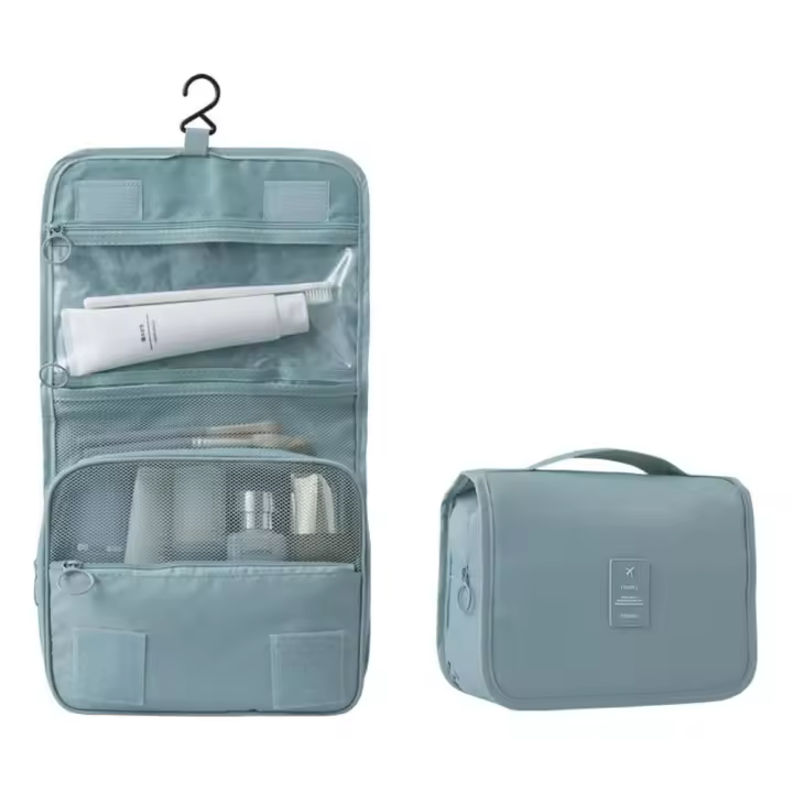 Bolsa de lavado de viaje 3 en 1, organizador colgante de separación seca y húmeda, impermeable, desmontable, almacenamiento de cosméticos, Baño - 1