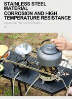 Barbacoa multifuncional plegable hoguera portátil camping parrilla de acero inoxidable, soporte para estufa de gas, parrilla para barbacoa al aire libre - details 5