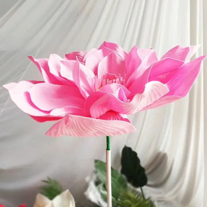 Flor de loto gigante de PE para decoración del hogar, flores falsas artificiales de espuma grande, decoración de Hotel de moda, 40/50cm - 1