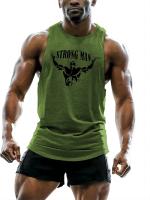 Camisetas sin mangas para hombre fuerte a la moda, chaleco de gimnasio sin mangas con estampado 3D, ropa informal suelta, camisetas deportivas transpirables para exteriores - details 7