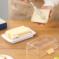Caja de almacenamiento de queso rectangular sellada con tapa, bandeja de mantequilla de plástico multifuncional para encimera - details 4