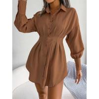 Vestido de blusa de mujer con mangas abullonadas, vestidos de manga larga para mujer, cintura asimétrica, elegante y hermoso - details 26