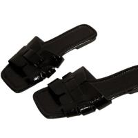 Nuevas sandalias plateadas para mujer de talla grande, patrón de piedra sólida, parte inferior plana, punta cuadrada - details 0