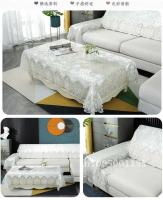 Rectángulo bordado de terciopelo de oro blanco, lujosa funda para mesa de comedor, mantel, corte, ENCE, TV, tocador, juego Antip - details 8