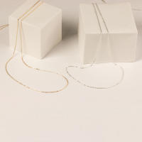 Collar de cadena de acero inoxidable para mujer, colgante fino con cierre de langosta, cadena ajustable para clavícula, collares - details 17
