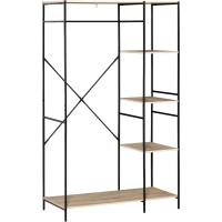 Perchero de Ropa de Madera 4 Estantes de Almacenamiento y Barra para Colgar Carga de 30kg - details 0