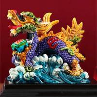 Mini escultura de Animal Feng Shui Retro chino de resina, regalo de mascota dragón de Año Nuevo 2024 - details 5