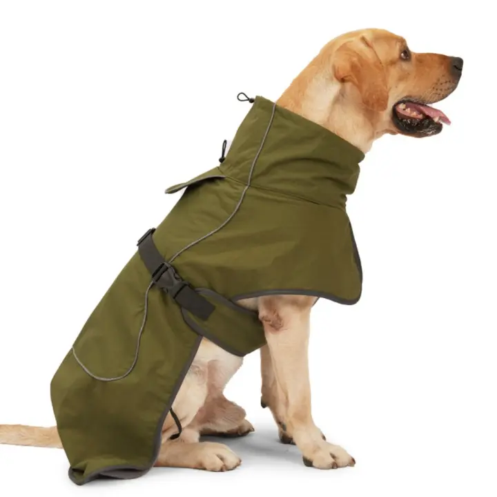 Ropa impermeable de invierno para perros grandes, chaleco grueso ajustable para perros, chaqueta con diseño de tira reflectante, abrigo para perros - 1