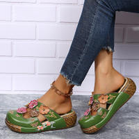 Nuevas sandalias de verano estilo étnico flores de suela gruesa hechas a mano sandalias Retro de suela gruesa para mujer - details 1