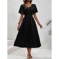 Vestido casual con cuello en V y lunares de Temu, nuevo de 2024 - details 12