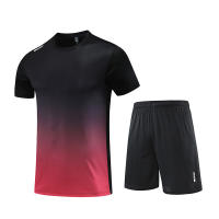 "Traje deportivo de verano para hombre con degradado: camisa de manga corta y pantalones cortos, ropa deportiva" - details 1