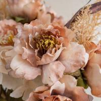 Ramo de flores de peonía artificiales de tacto Real, simulación de peonía hecha a mano de lujo, flores falsas realistas y elegantes, decoración del banquete de boda - details 9