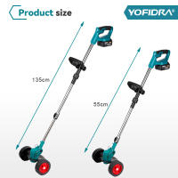 Cortadora de césped eléctrica Yofidra, recortadora de césped de jardín inalámbrica de mano. Longitud ajustable de 100-135 cm. Para herramienta de pin de batería Makita de 18 V - details 4