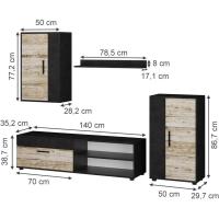 Juego de Muebles para Sala de Estar de Marrón y Beige Conjunto de 4 Piezas - details 3