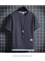 Conjunto De Camiseta Y Pantalones Cortos Informales Para Hombre, Chándal De Color Sólido, Trajes Sueltos De Verano, Talla 3XL - details 8