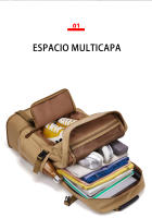 Bolsa de viaje de lona para hombre, mochila de gran capacidad, capacidad expandible, con interfaz USB - details 3